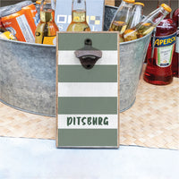 Striped Spruce Personalized Bottle Opener