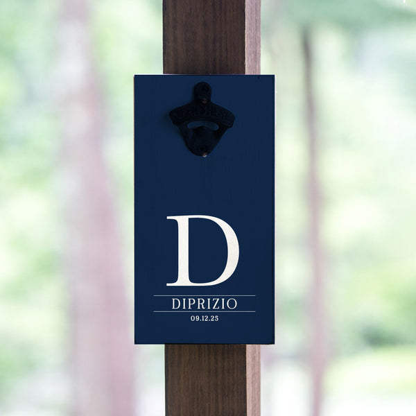 Initial Navy Personalized Bottle Opener