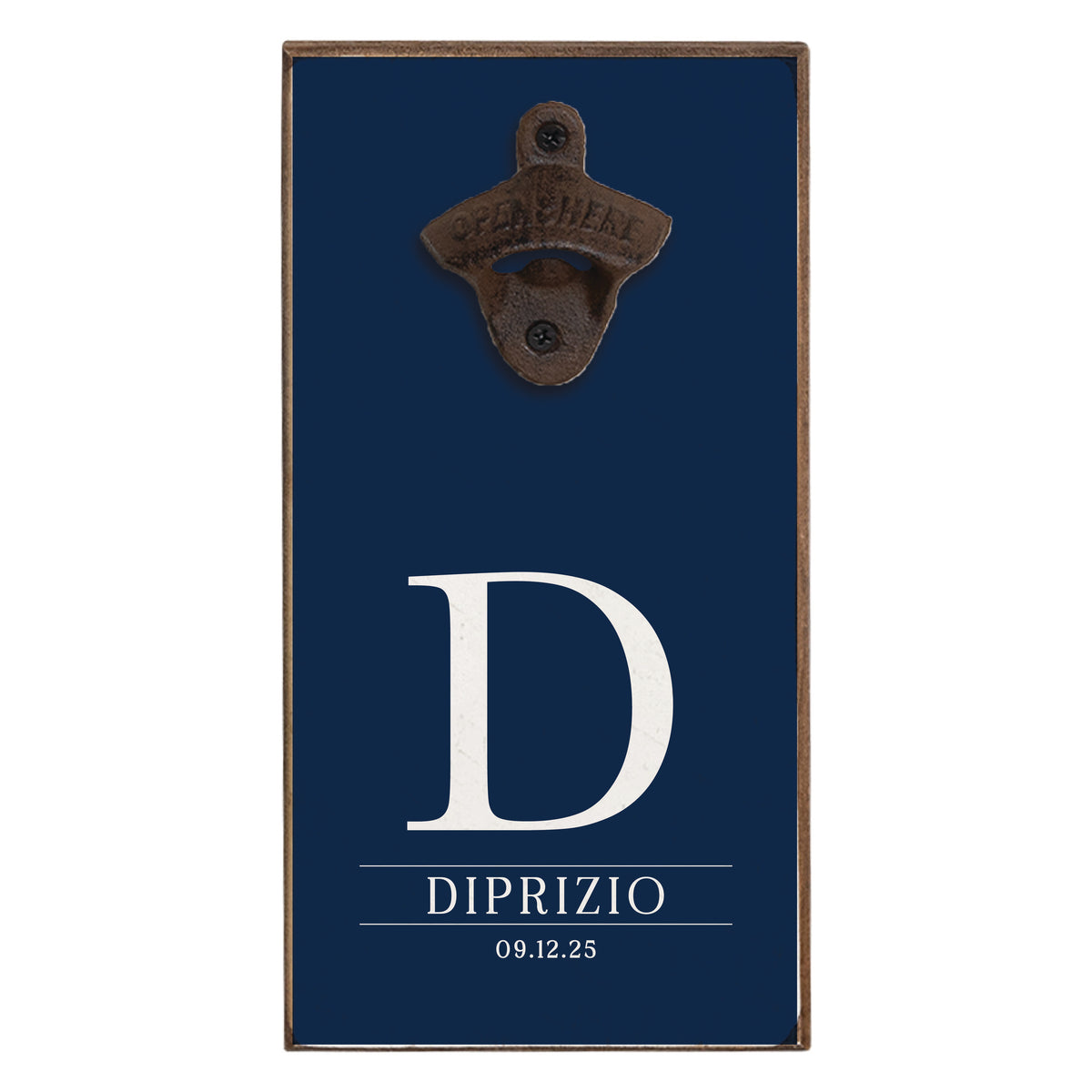 Initial Navy Personalized Bottle Opener