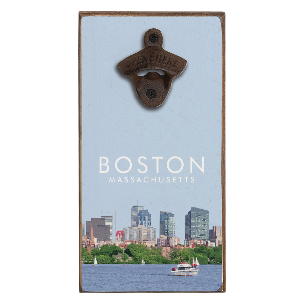 Boston Massachusett Square Bottle Opener