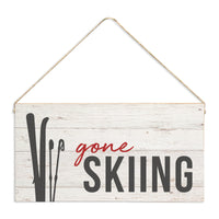 Gone Skiing Twine Sign