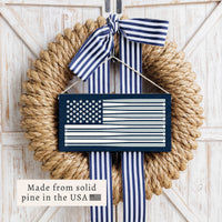 Baseball Bat American Flag Twine Sign