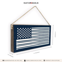 Baseball Bat American Flag Twine Sign