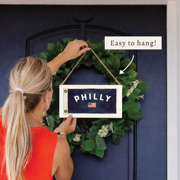 Philly Usa Flag Twine Sign