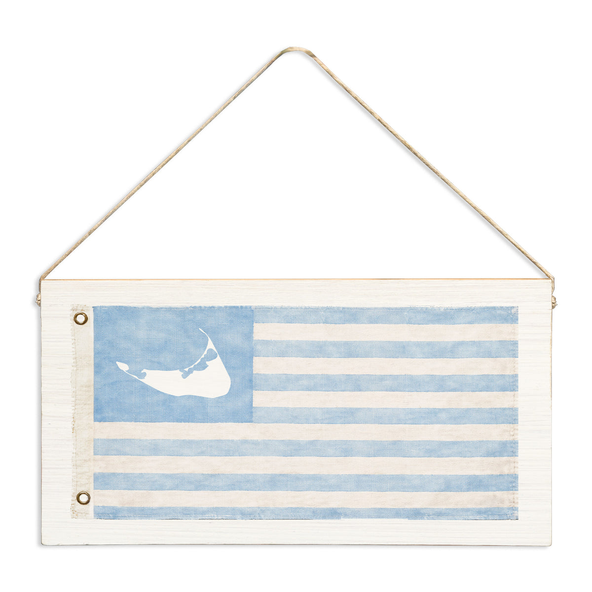 Nantucket Light Blue American Flag Twine Sign