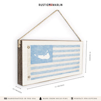 Nantucket Light Blue American Flag Twine Sign
