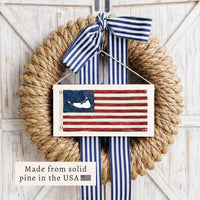 Nantucket American Vintage Flag Twine Sign