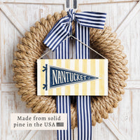 Nantucket Pennant Yellow Stripes Twine Sign