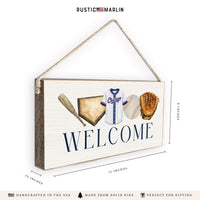 Chi Cubs Baseball Icons Twine Sign