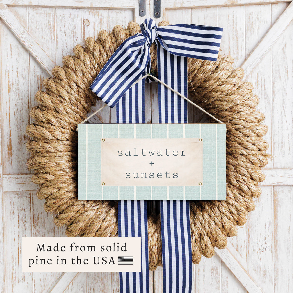 Saltwater + Sunsets Twine Sign