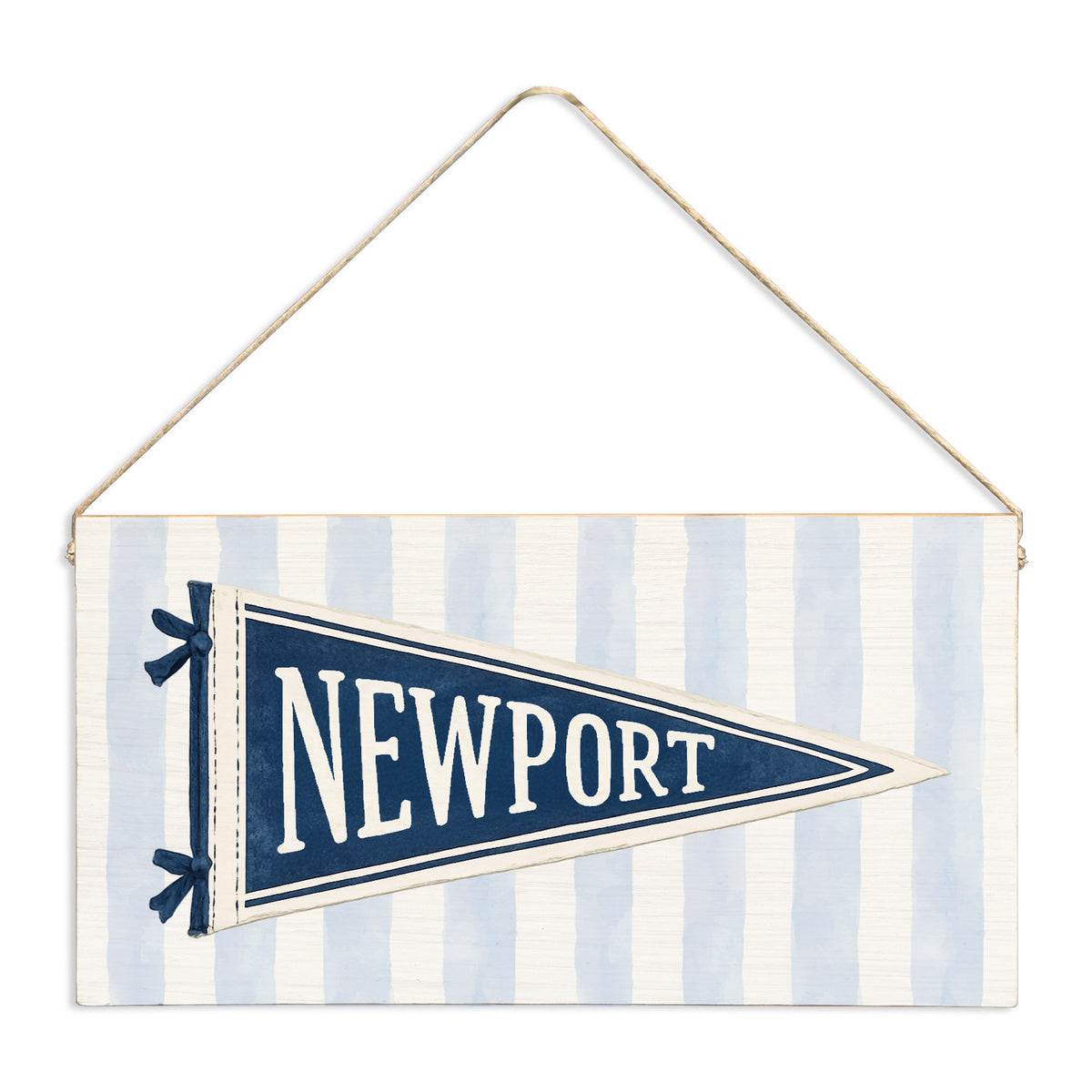 Newport Pennant Blue Stripes Twine Sign