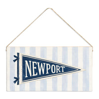 Newport Pennant Blue Stripes Twine Sign