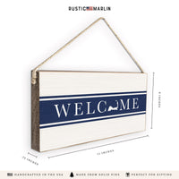 Cape Cod Welcome Navy Twine Sign