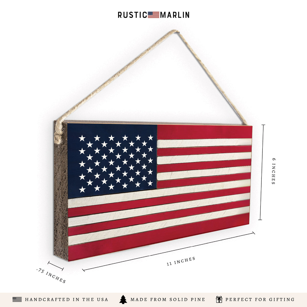 American Flag Twine Sign
