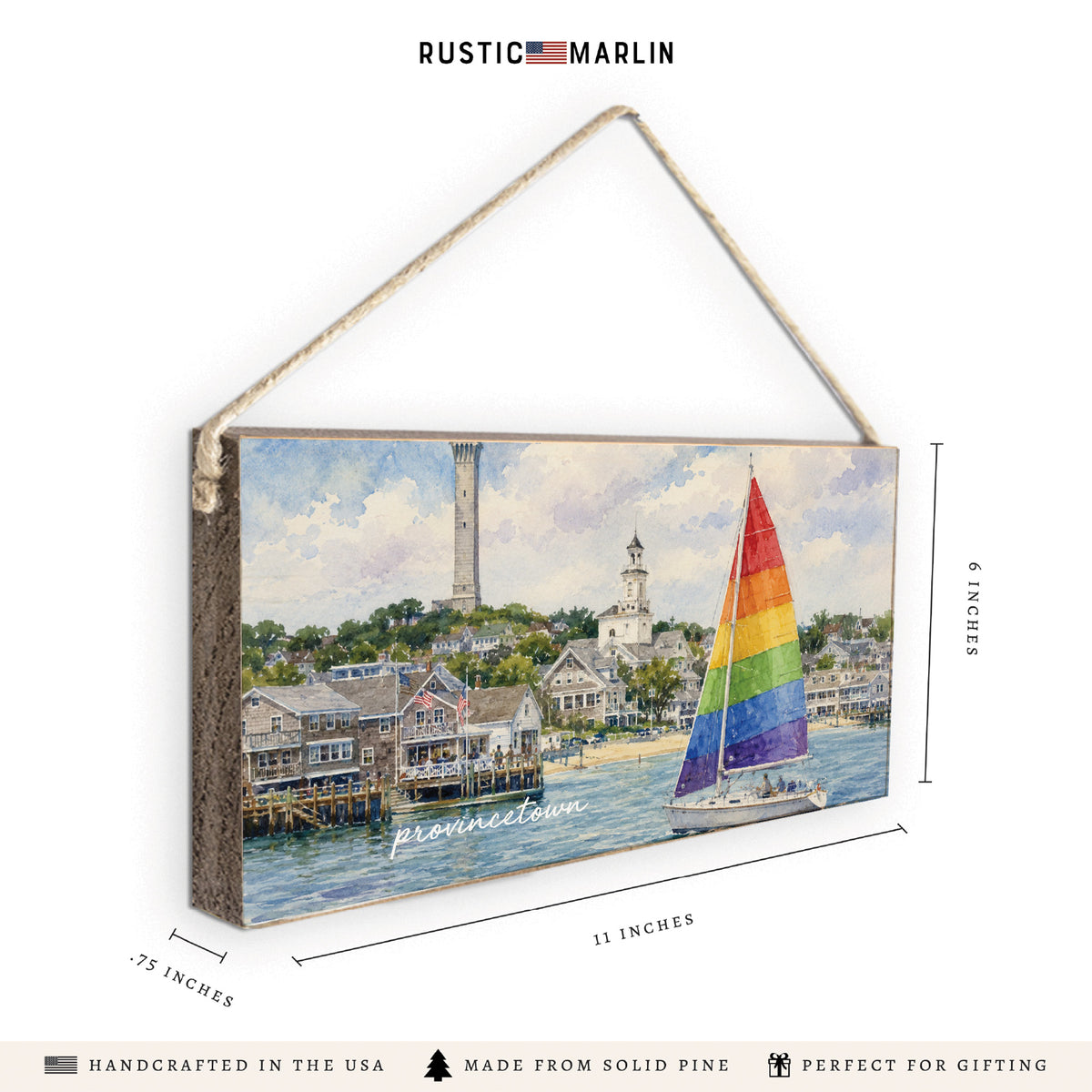 Provincetown Pride Sailboat Twine Sign