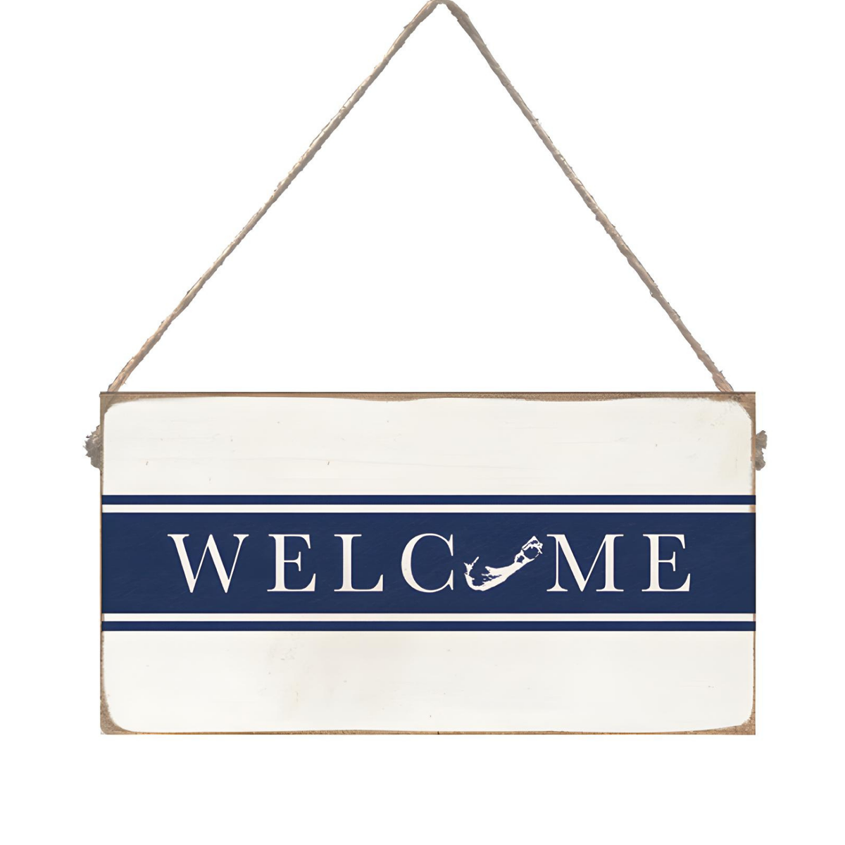Bermuda Welcome Navy Twine Sign