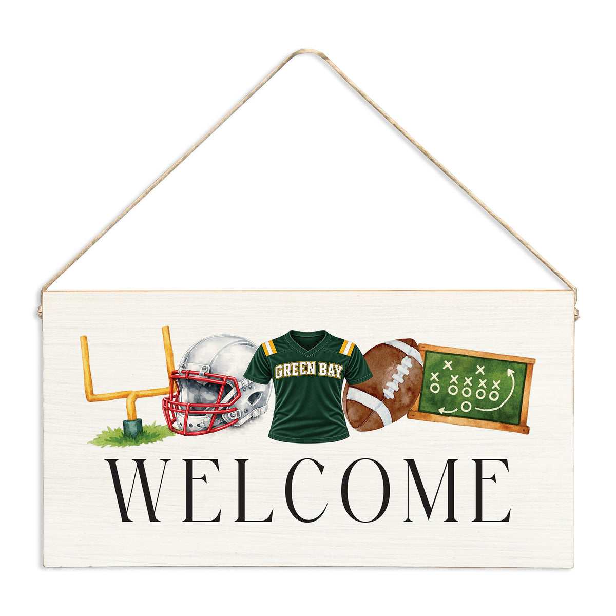 Green Bay Football Icons Twine Sign