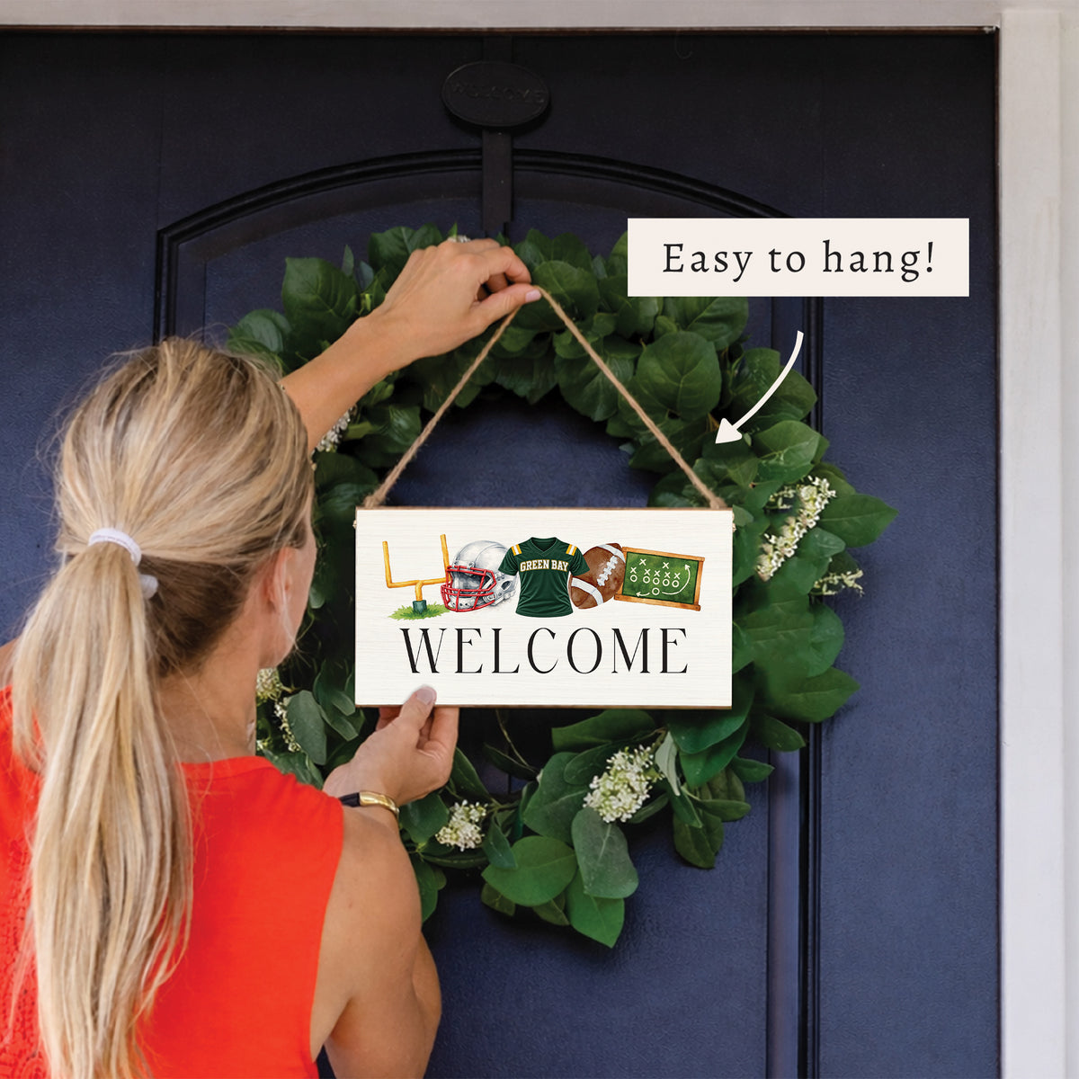 Green Bay Football Icons Twine Sign