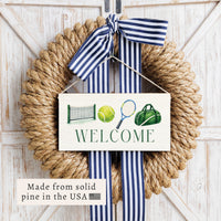 Tennis Icons Welcome Twine Sign
