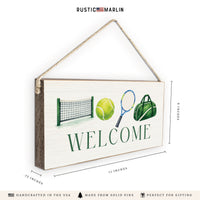 Tennis Icons Welcome Twine Sign