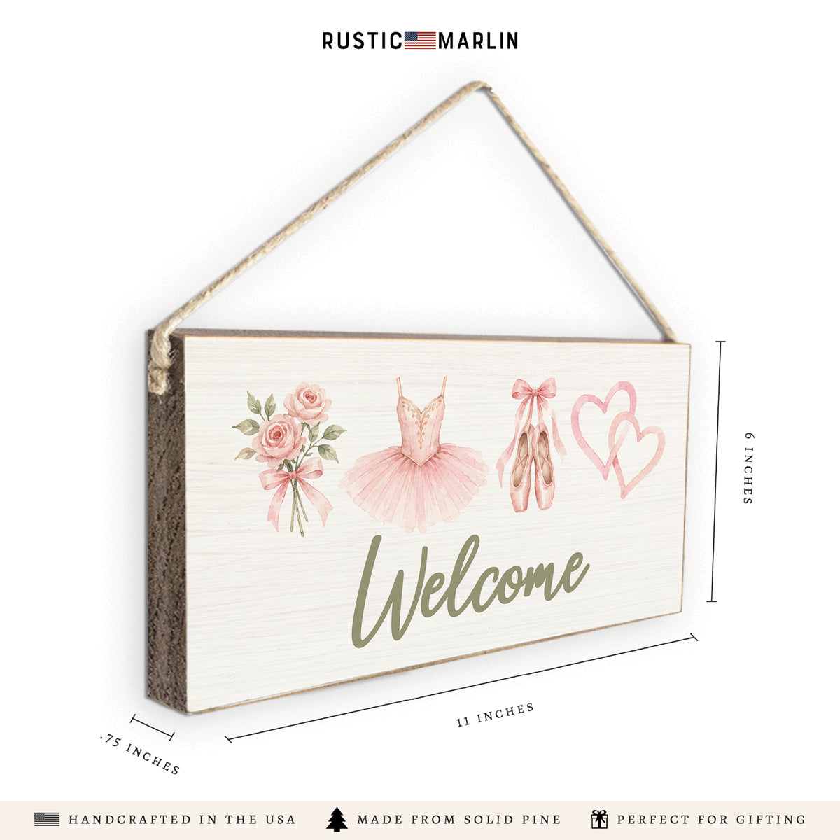 Ballet Icons Welcome Twine Sign
