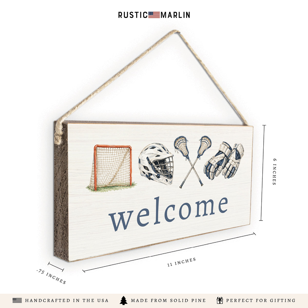 Lacrosse Icons Welcome Twine Sign