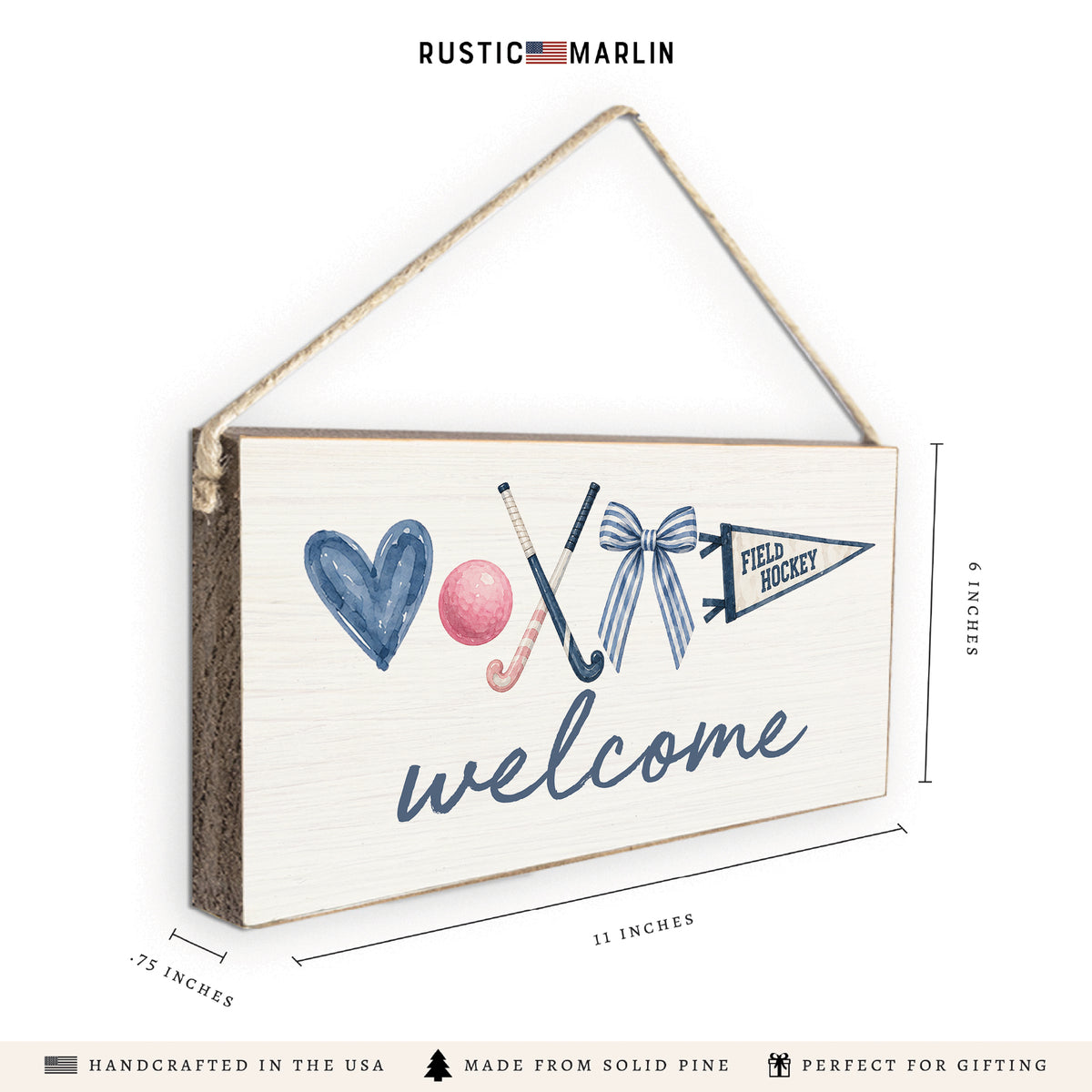 Field Hockey Icons Welcome Twine Sign