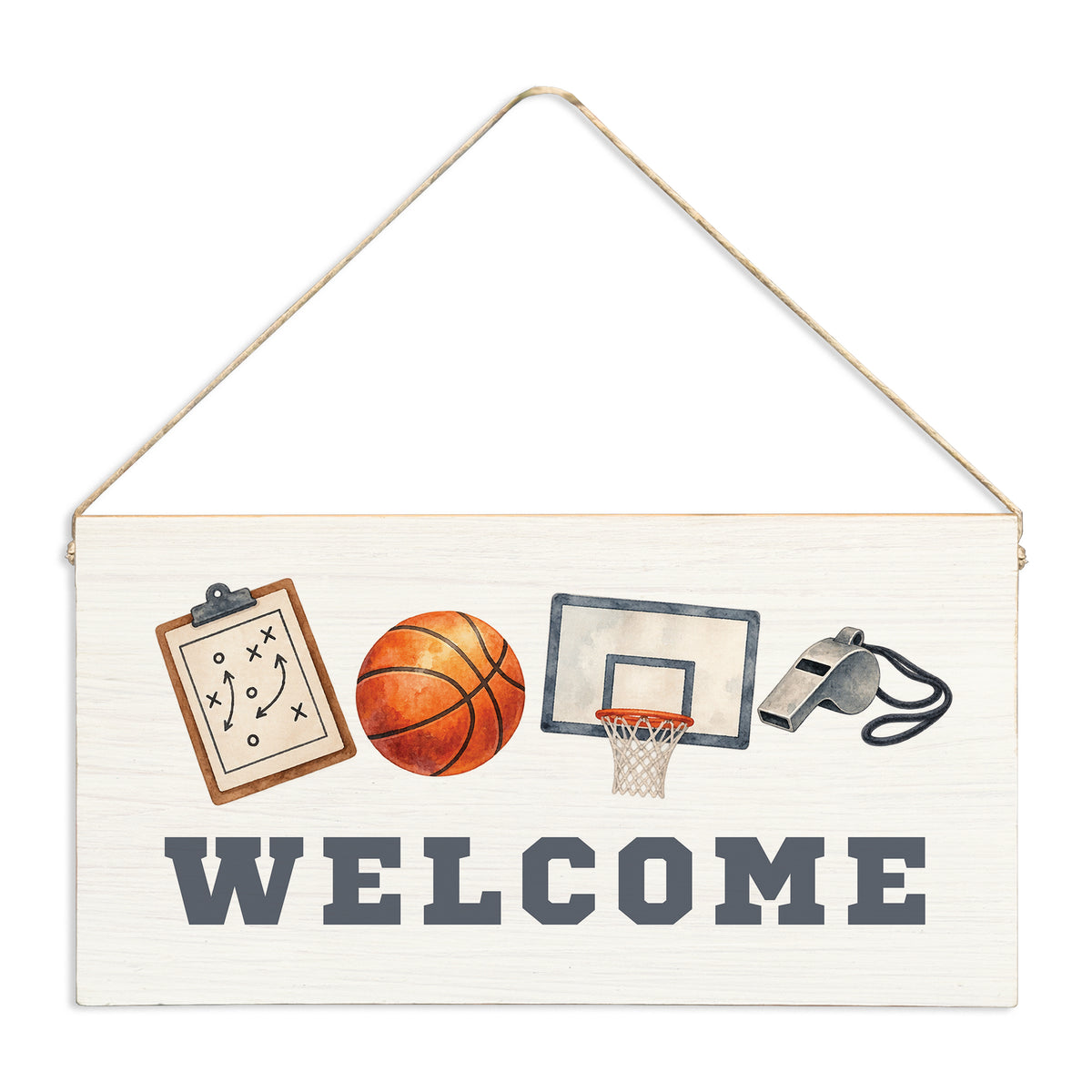 Basketball Icons Welcome Twine Sign