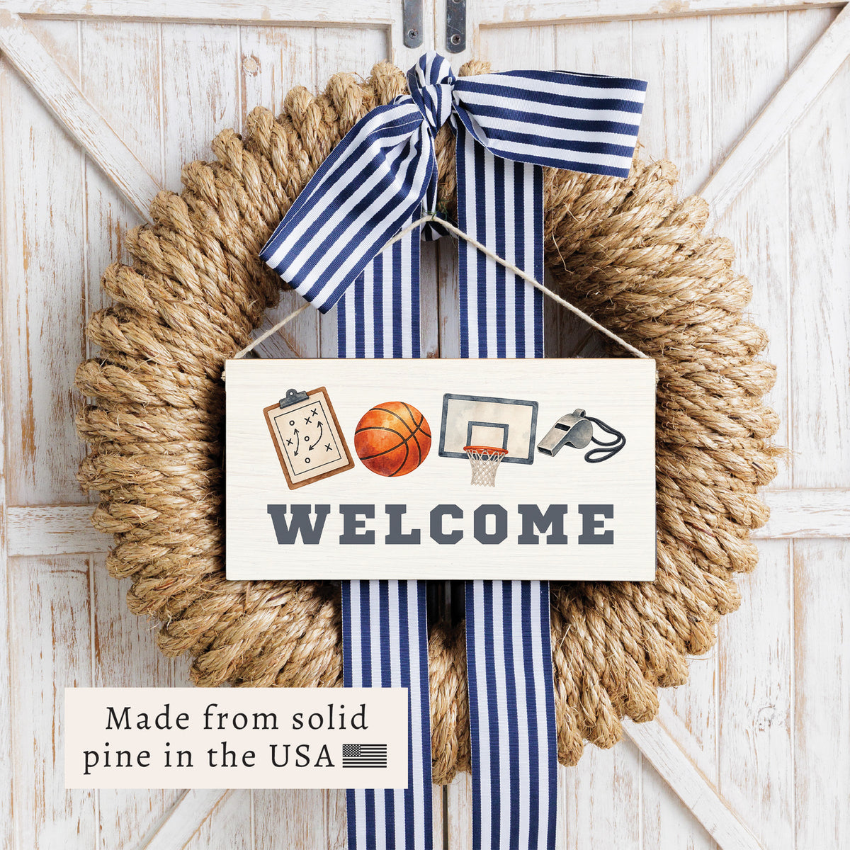 Basketball Icons Welcome Twine Sign