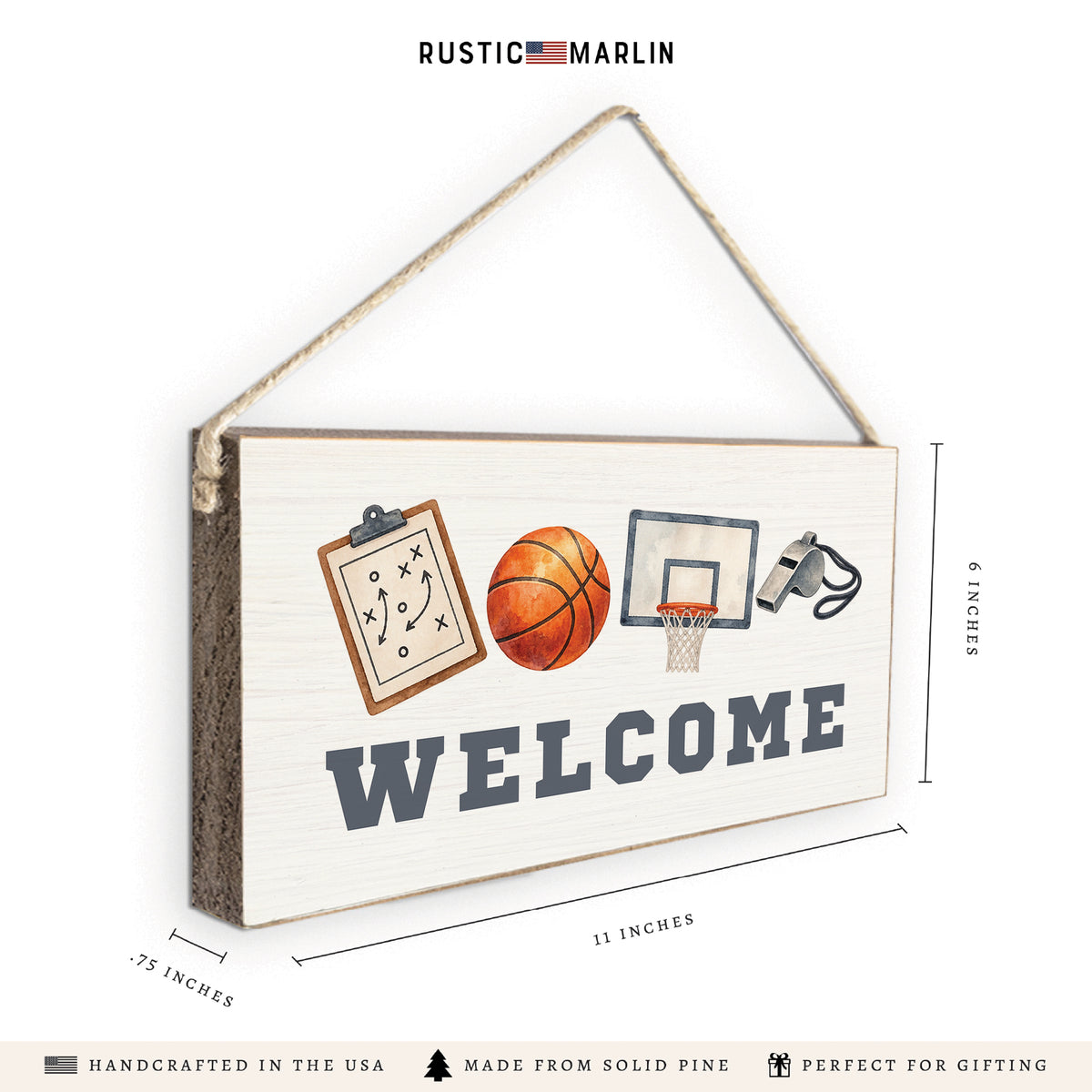 Basketball Icons Welcome Twine Sign