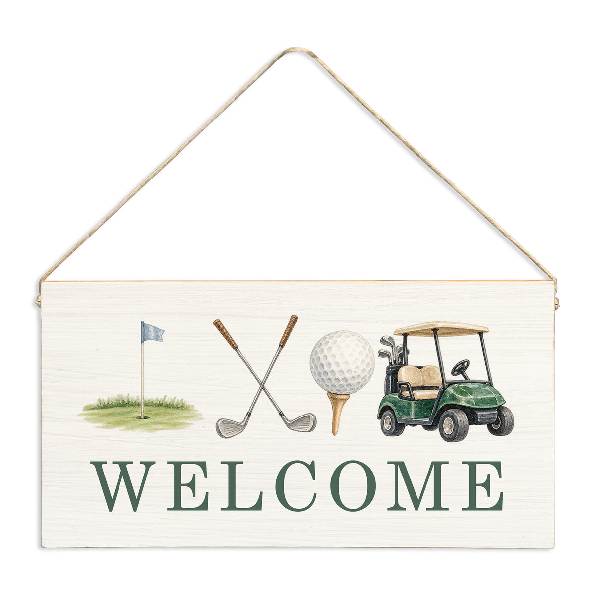 Golf Icons Welcome Twine Sign