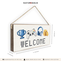 Gamer Icons Welcome Twine Sign