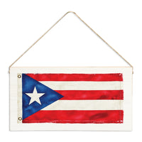 Puerto Rico Vintage Flag Twine Sign