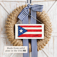 Puerto Rico Vintage Flag Twine Sign