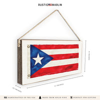 Puerto Rico Vintage Flag Twine Sign