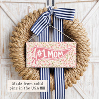 #1 Mom Penant Flag Twine Sign