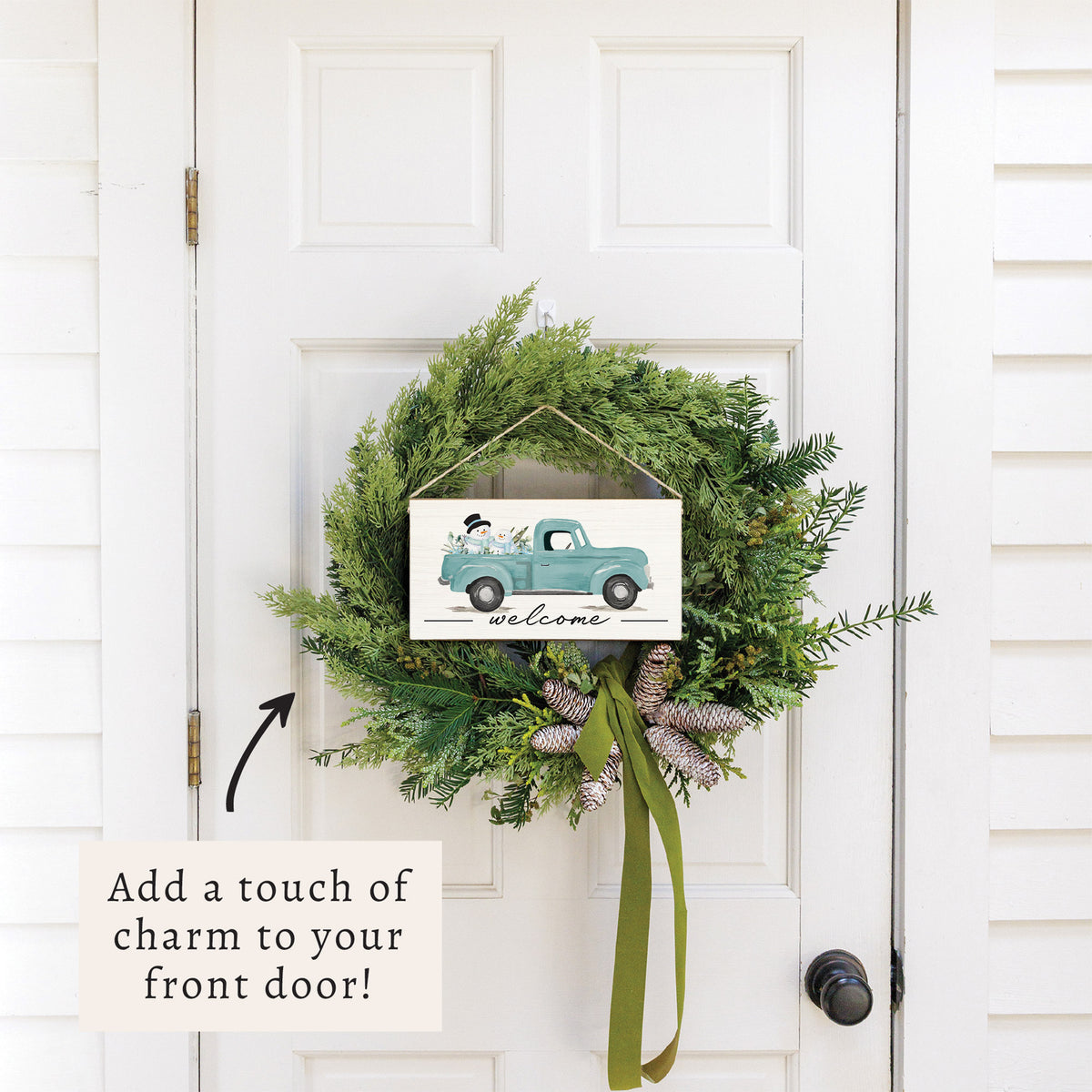 Snowmen Truck Twine Sign