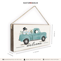 Snowmen Truck Twine Sign