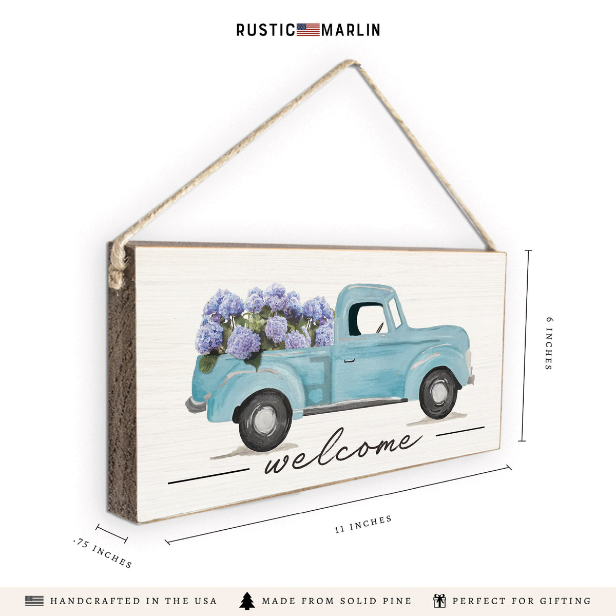 Hydrangea Truck Twine Sign