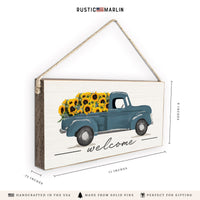 Sunflower Truck Welcome Twine Sign