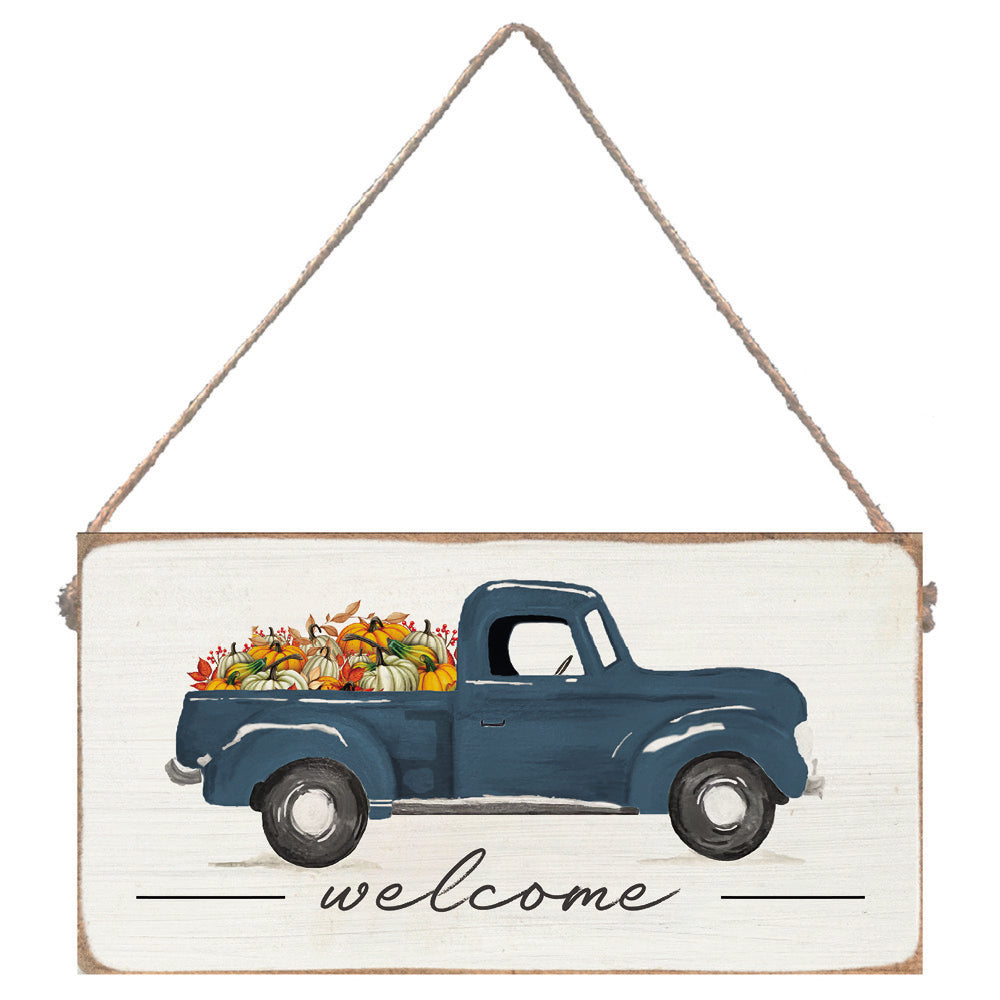 Fall Truck Welcome Twine Sign