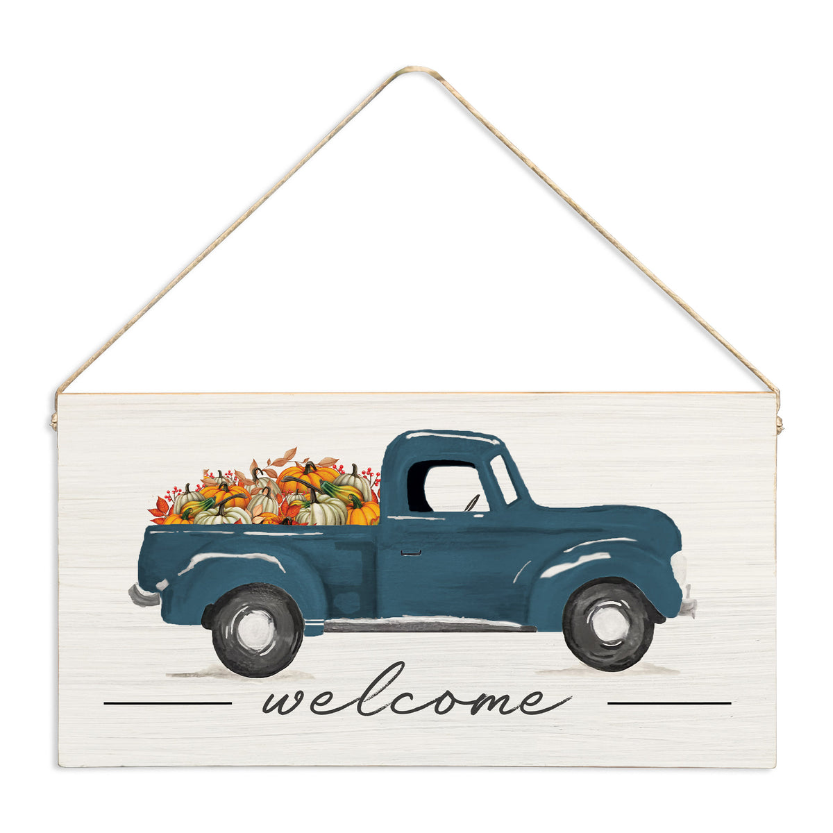Fall Truck Welcome Twine Sign