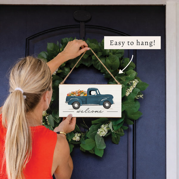 Fall Truck Welcome Twine Sign