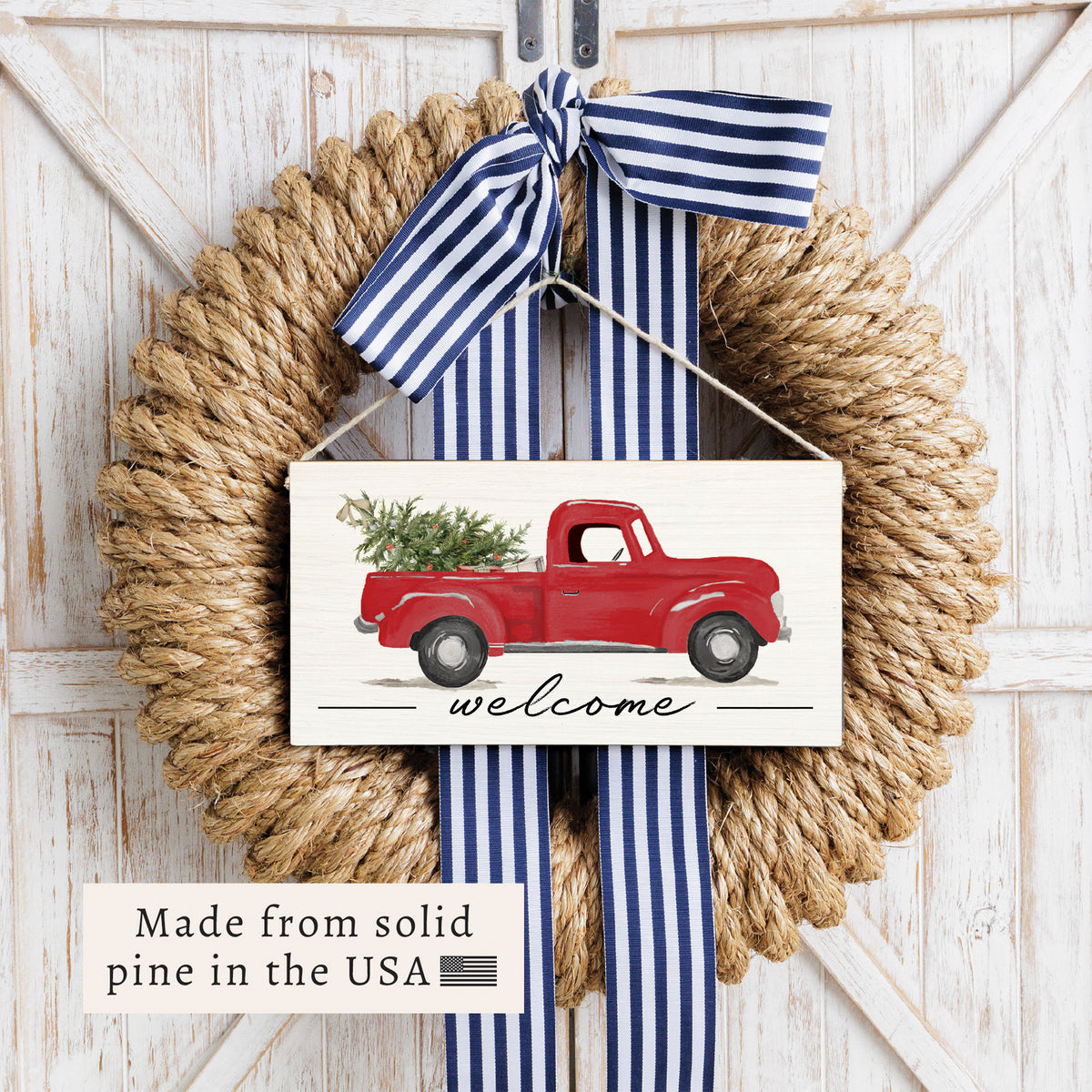 Christmas Tree Truck Twine Sign