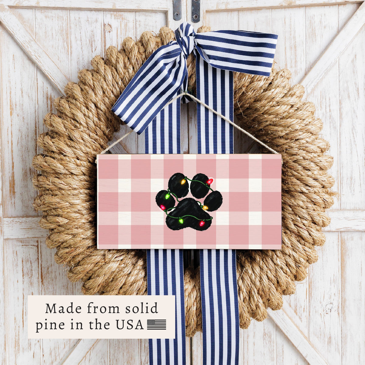 Paw Lights Twine Sign