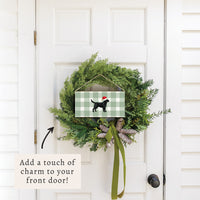Black Lab Santa Hat Twine Sign