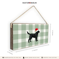 Black Lab Santa Hat Twine Sign
