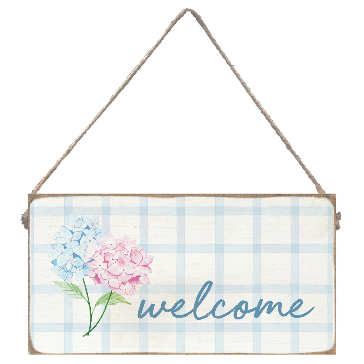 Pastel Hydrangeas Twine Sign