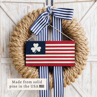 American Flag Shamrock Twine Sign