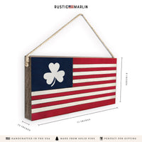 American Flag Shamrock Twine Sign